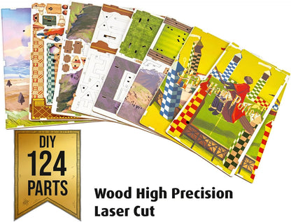 Revell Modellbausatz Tiny Adventures I Quidditch Field Harry Potter I 3D Miniaturhaus I DIY Book Nook Holz Puzzle I Handgefertigtes Booknook für Sammler und Zauberei-Fans