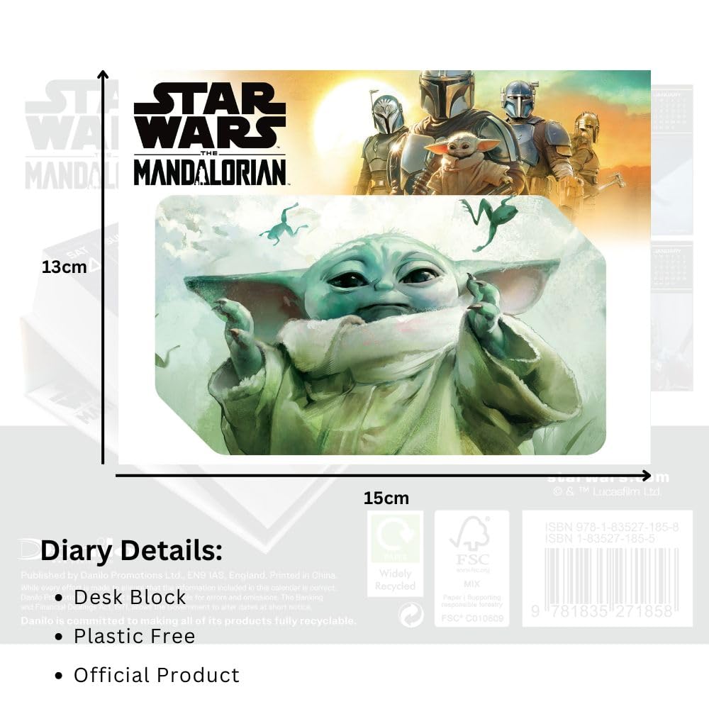 2025 Calendar Star Wars The Mandalorian Page to View Block Desk Calendar Official Product: Original Danilo-Tagesabreißkalender