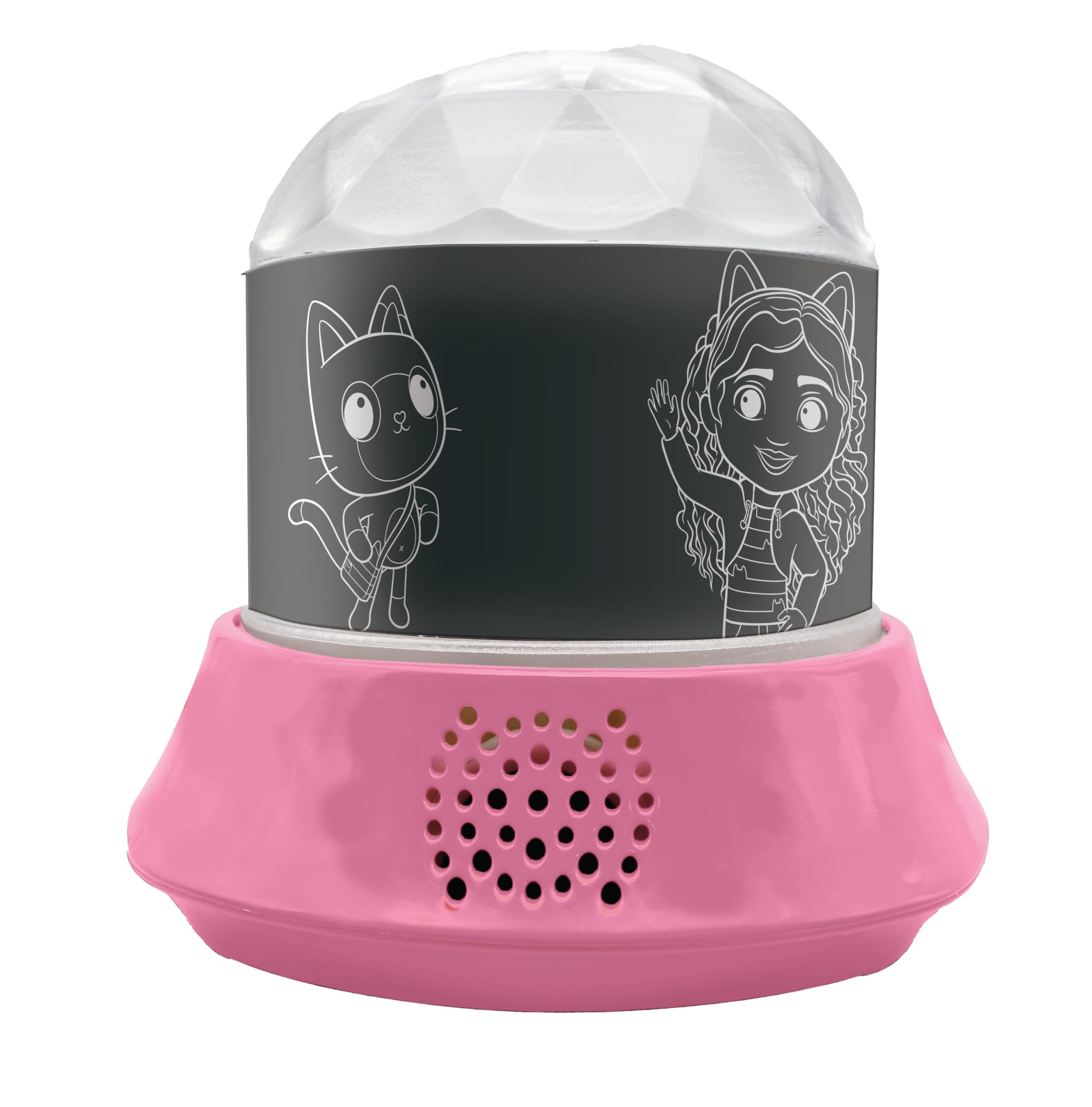 Lexibook, Gabby's Dollhouse, Nightlight with Speaker, Projections of The Gabby's Dollhouse TV Series, Kaleidoscopic Lights on The Ceiling, Speaker with Auxiliary Plug, Rechargeable, NLJ035GDH