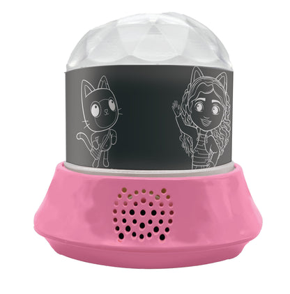 Lexibook, Gabby's Dollhouse, Nightlight with Speaker, Projections of The Gabby's Dollhouse TV Series, Kaleidoscopic Lights on The Ceiling, Speaker with Auxiliary Plug, Rechargeable, NLJ035GDH