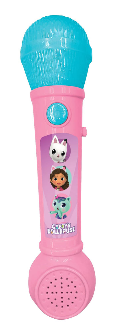 LEXIBOOK, Gabby's Dollhouse, Lighting Microphone for children, musical toy, built-in speaker, light effects, demo melodies included, Pink/blue, MIC80GDH