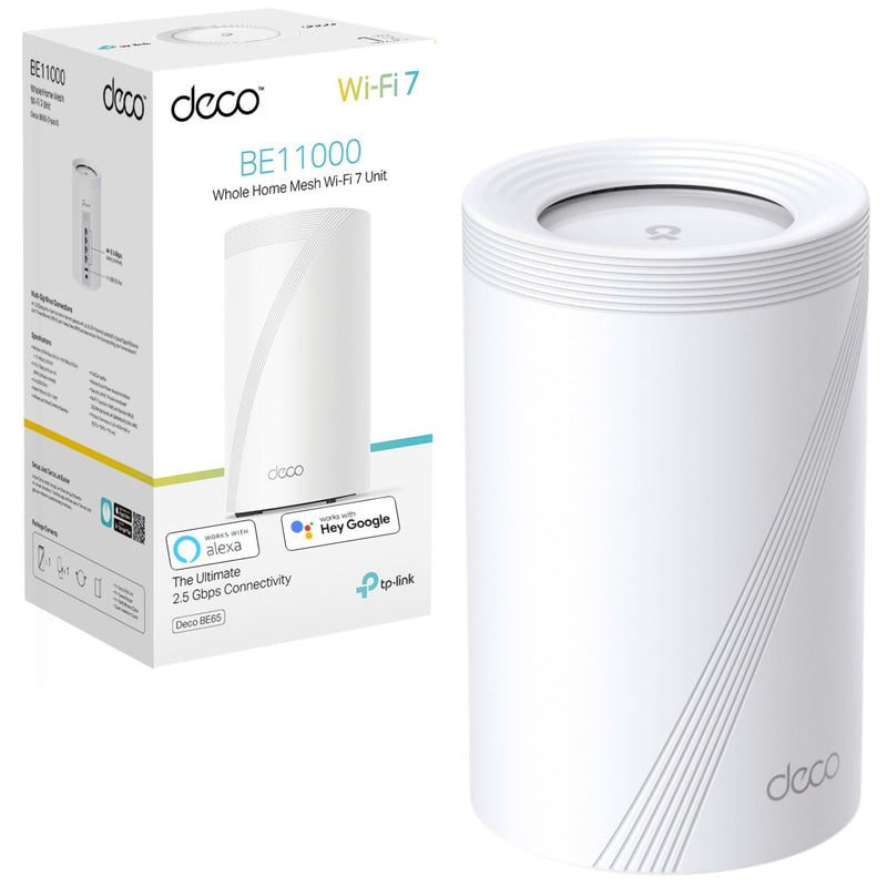 TP-Link Deco BE9300 Whole Home Tri-Band Mesh WiFi 7, Speeds up to 9214 Mbps, AI-Driven, Connect Over 200 Devices, Ideal for Gaming&4K, Easy Setup,2.5G Connectivity Wired and Wireless,Deco BE65(1-pack)