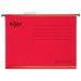 Rexel Classic Foolscap Reinforced Suspension Files for Filing Cabinets 15 mm V base, 100 Percent Recycled Card, Red, Pack of 25, 2115592