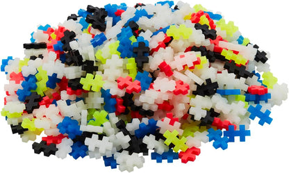 PLUS PLUS Building Blocks Toy - 600 pc Kids Construction Toys, Creative Learning Resources and STEM Play for Home and Travel - Girls and Boys Toys Age 5 Plus - Glow in the Dark 600 Pieces