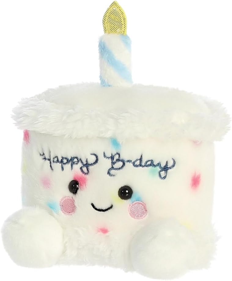 Aurora, 33902, Palm Pals Happy Birthday Cake 5In, Soft Toy, White