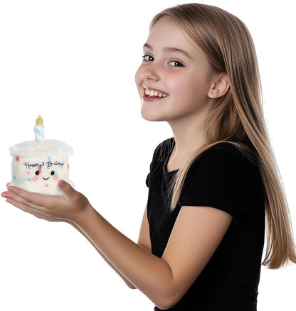 Aurora, 33902, Palm Pals Happy Birthday Cake 5In, Soft Toy, White
