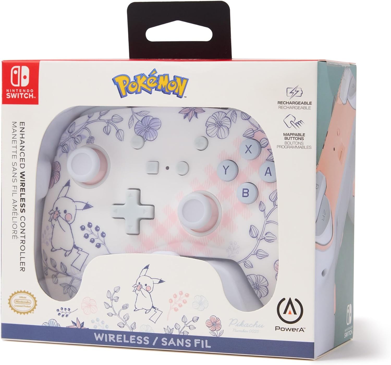PowerA Enhanced Wireless Controller for Nintendo Switch - Pikachu Garden, Nintendo Switch - OLED Model, Nintendo Switch Lite, Gamepad, game controller, Bluetooth controller