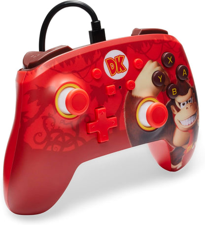 PowerA Enhanced Wired Controller for Nintendo Switch and Oled Model, Advance Gaming Buttons, 3.5mm Stereo Jack and Anti-Friction Rings, Official: Donkey Kong Flex