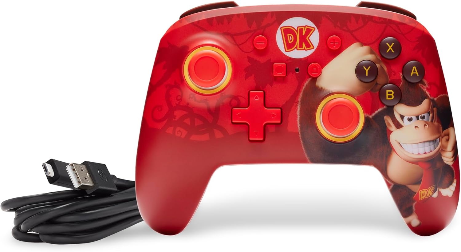 PowerA Enhanced Wired Controller for Nintendo Switch and Oled Model, Advance Gaming Buttons, 3.5mm Stereo Jack and Anti-Friction Rings, Official: Donkey Kong Flex