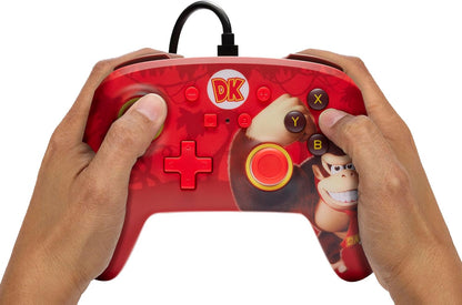 PowerA Enhanced Wired Controller for Nintendo Switch and Oled Model, Advance Gaming Buttons, 3.5mm Stereo Jack and Anti-Friction Rings, Official: Donkey Kong Flex