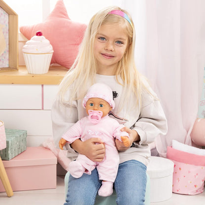Bayer Design 93824CK Baby Doll Interactive, function, talking, with sounds, soft body, 38cm
