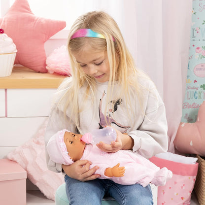 Bayer Design 93824CK Baby Doll Interactive, function, talking, with sounds, soft body, 38cm