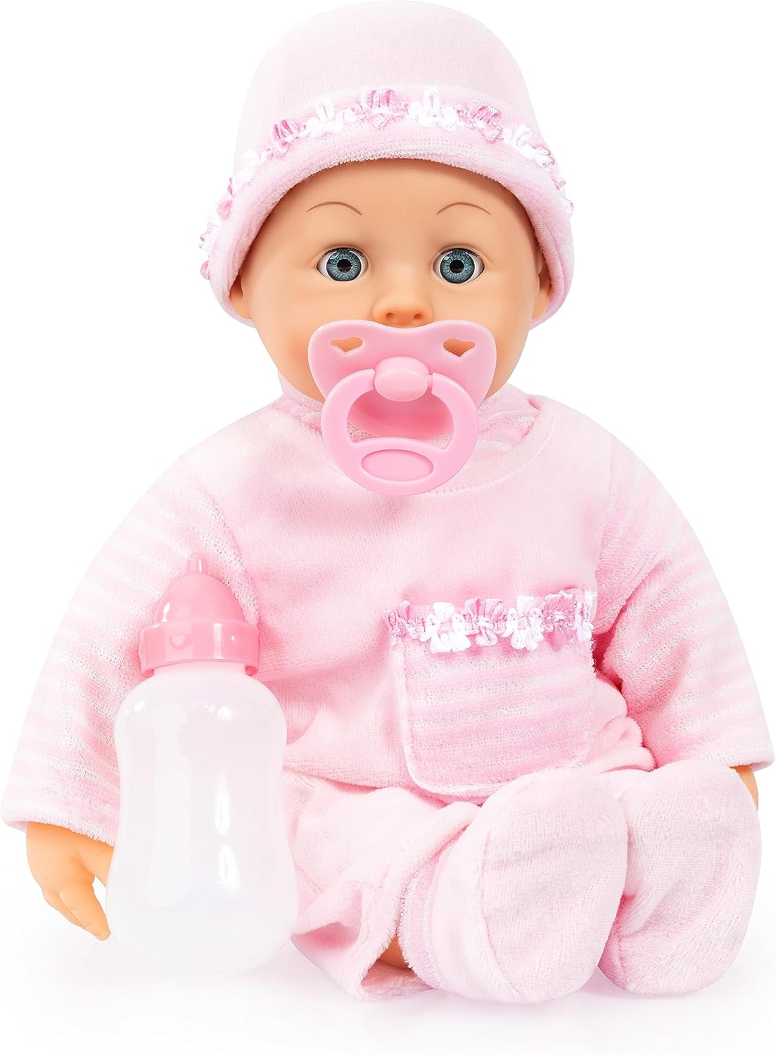 Bayer Design 93824CK Baby Doll Interactive, function, talking, with sounds, soft body, 38cm