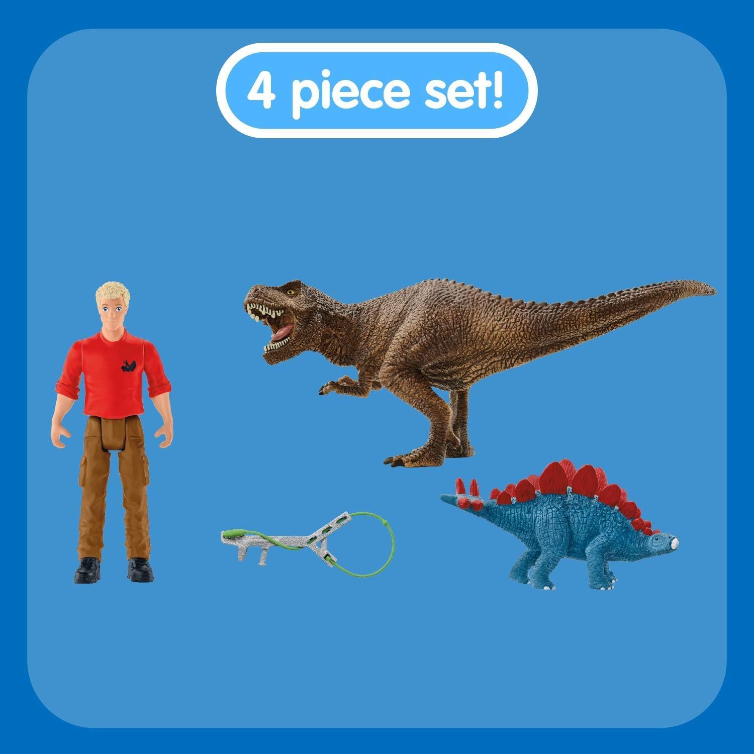 schleich 41465 Tyrannosaurus Rex Angriff, für Kinder ab 5-12 Jahren, DINOSAURS - Spielset