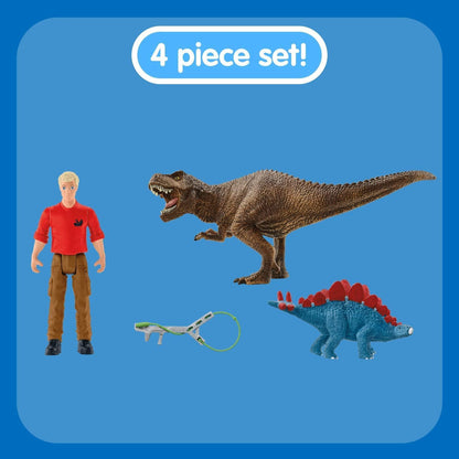 schleich 41465 Tyrannosaurus Rex Angriff, für Kinder ab 5-12 Jahren, DINOSAURS - Spielset