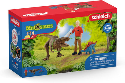 schleich 41465 Tyrannosaurus Rex Angriff, für Kinder ab 5-12 Jahren, DINOSAURS - Spielset