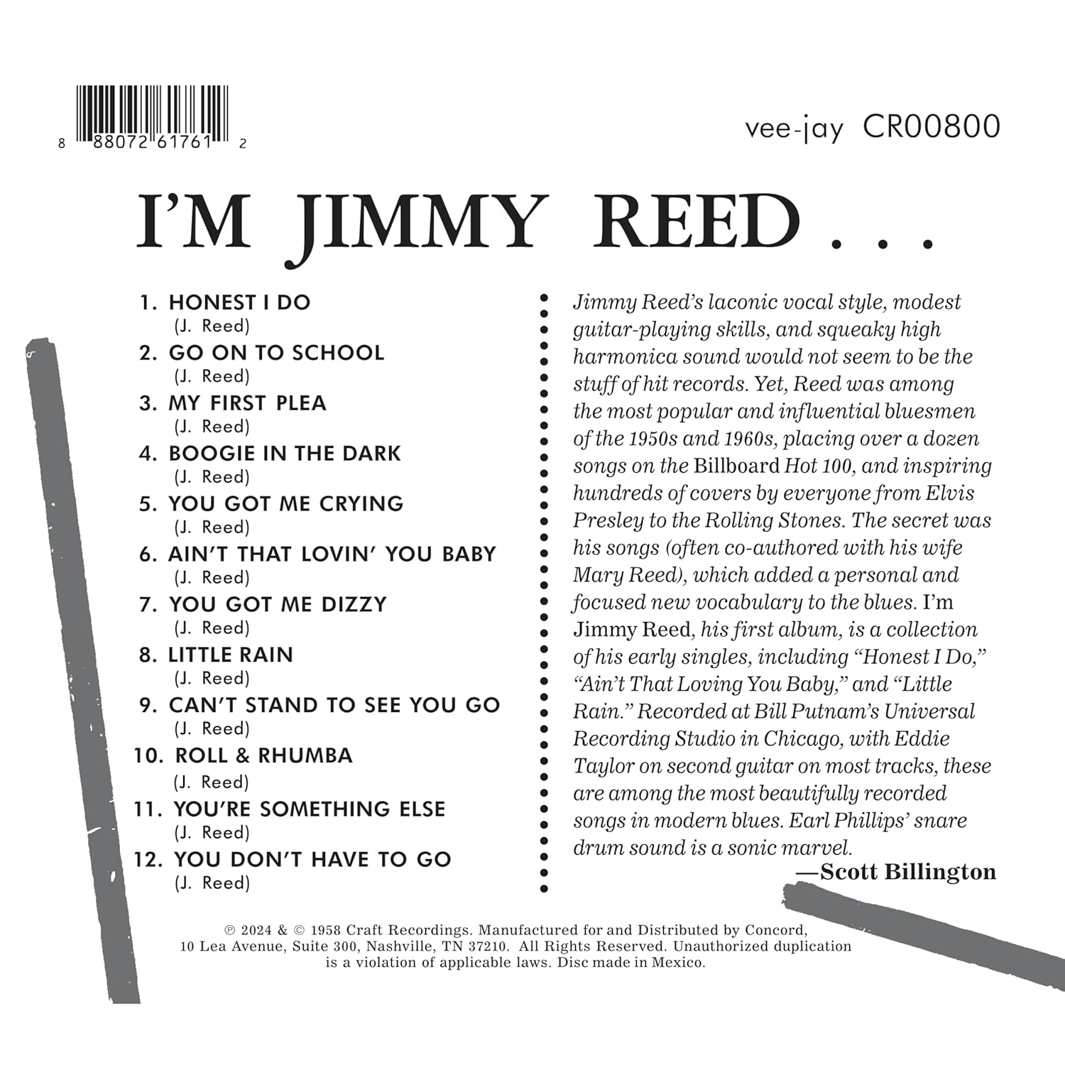 Soy Jimmy Reed Bluesville Acoustic Sounds Series