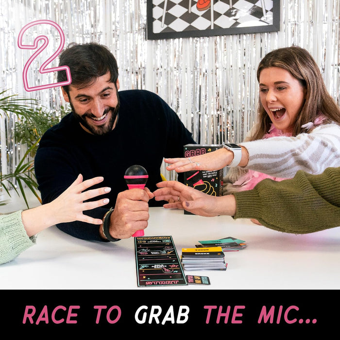 Lucky Egg Grab The Mic - The Family Karaoke Game 8+ Year Olds, 2-10 Players - Board Game For Bad Singers - 250 Lyric Cards for Fun Hilarious Games Night, Birthday Party, Kids Gift