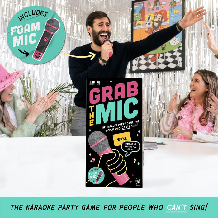Lucky Egg Grab The Mic - The Family Karaoke Game 8+ Year Olds, 2-10 Players - Board Game For Bad Singers - 250 Lyric Cards for Fun Hilarious Games Night, Birthday Party, Kids Gift