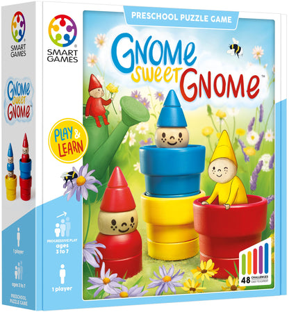 SmartGames - Gnome Sweet Gnome, Wooden Puzzle Game with 48 Challenges, Ages 3 to 7