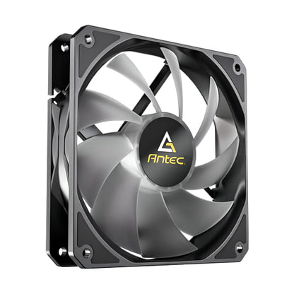 Antec P12 PWM ARGB, RGB indirizzabile, controllo PWM, ventole case 120 mm x 25 mm, alte prestazioni, forte flusso d'aria, 60,63 CFM, 4 pin PWM e connettore ARGB a 3 pin, cuscinetti antivibrazione