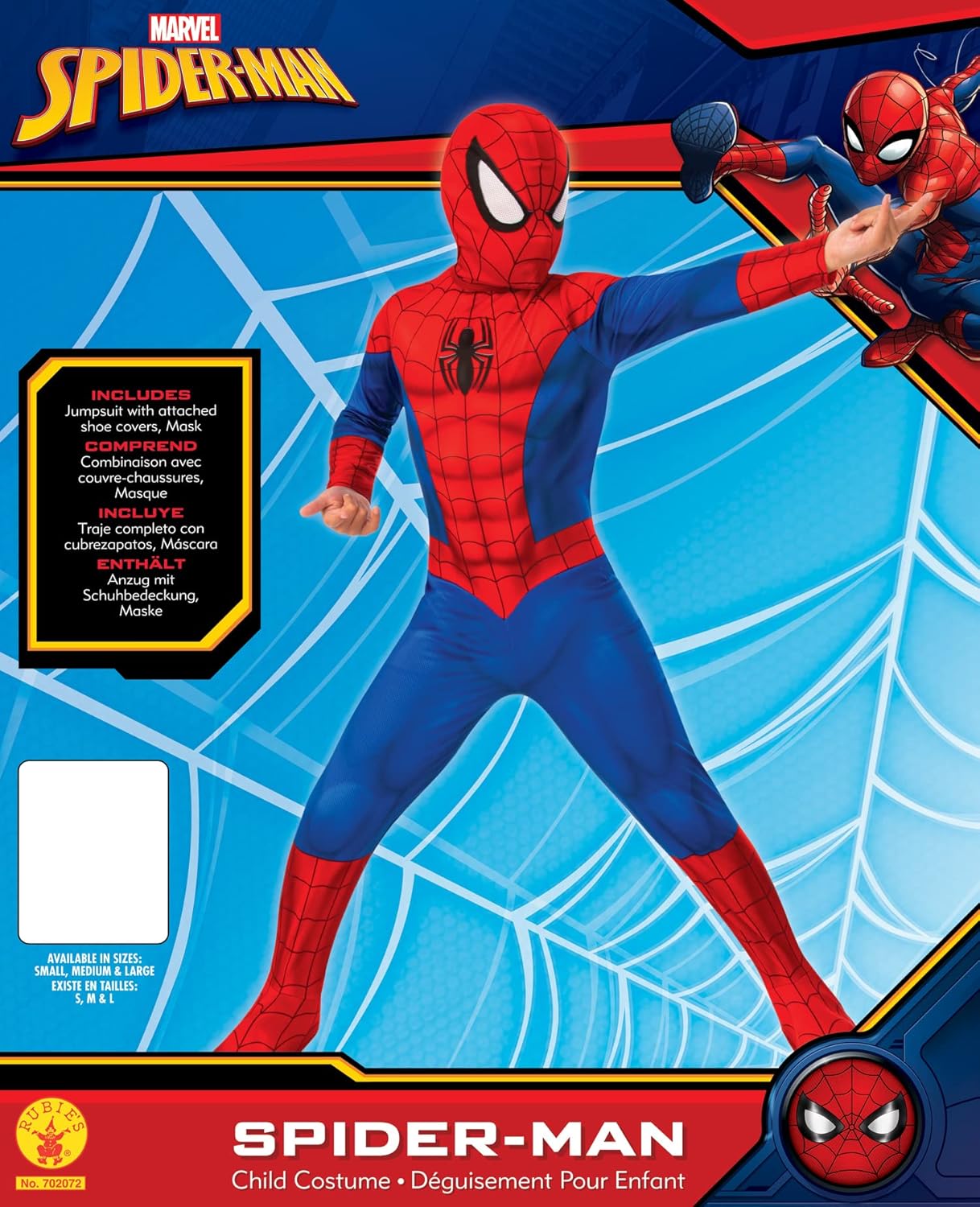 Rubie's Spider-Man, Spider-Man Boys Classic Costume, Blue/Red, 7-8 years (122 - 128 cm