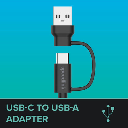`Speedlink - Stream Play & Charge Usb-C/A To Usb-C Cable Set, Black`