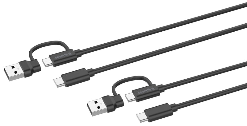 `Speedlink - Stream Play & Charge Usb-C/A To Usb-C Cable Set, Black`