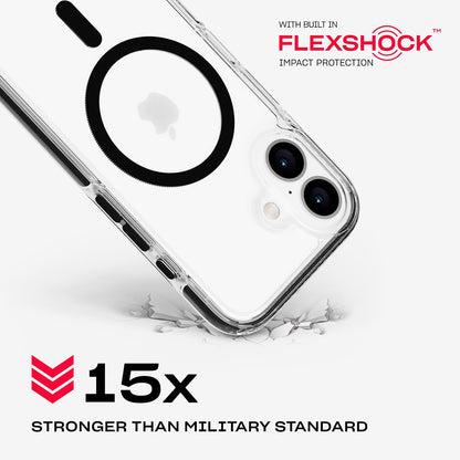 Tech21 EvoCrystal voor iPhone 16 compatibel met MagSafe - Impact Protection Case 15x Militaire Standaard Getest - in Zwart