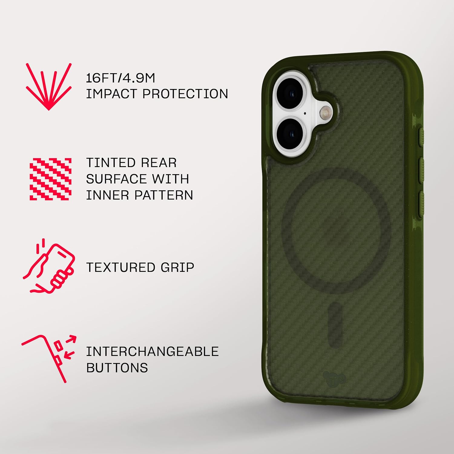 Tech21 EvoArmor voor iPhone 16 Compatibel met MagSafe - Impact Protection Case 21x Militaire Standaard Getest in