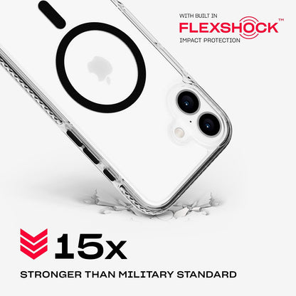 Tech21 EvoCrystal voor iPhone 16 Plus compatibel met MagSafe - Impact Protection Case 15x Militaire Standaard Getest - in Zwart