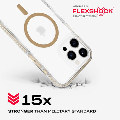 Tech21 EvoCrystal voor iPhone 16 Pro Max Compatibel met MagSafe - Impact Protection Case 15x Militaire Standaard Getest - in Goud