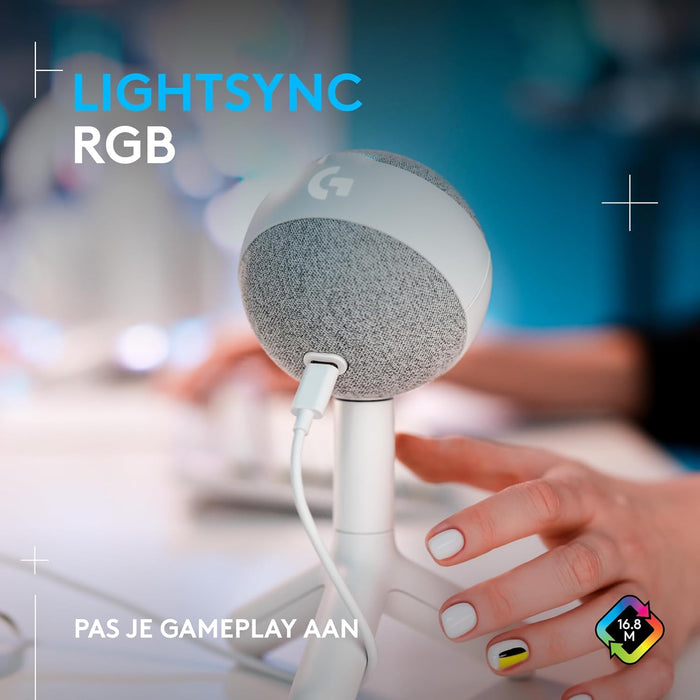 Logitech - Yeti Orb Rgb Gaming Mic With Lightsync, Off-White