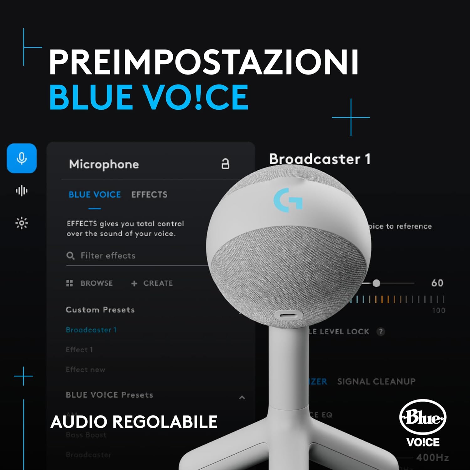 Logitech G Yeti Orb Microfono a Condensatore RGB per Gaming con LIGHTSYNC, Microfono USB per Streaming, Cardioide, Plug and Play USB per PC/Mac