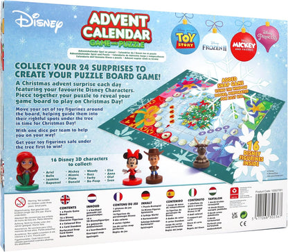 Disney Advent Calendar - Official Christmas Board Game, 16 x Disney 3D Characters Included, Great Gift For Kids, Ages 4+