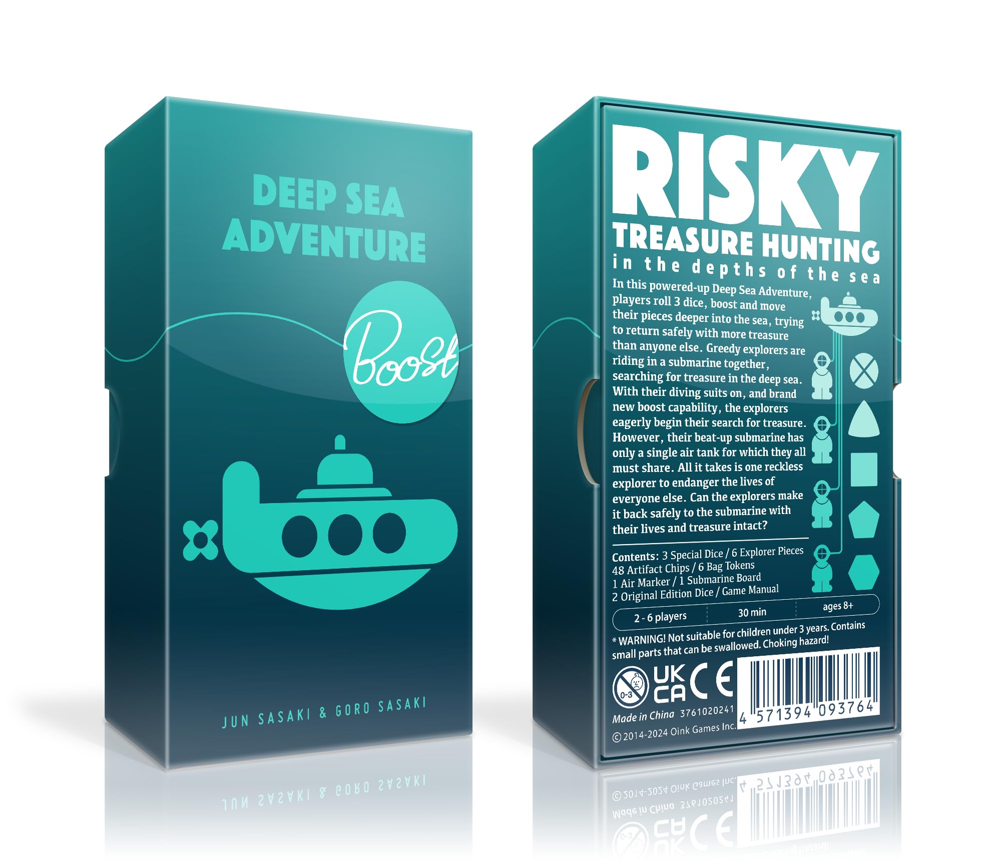 Oink Games Deep Sea Adventure Boost - Award-Winning Push Your Luck Game | Play Both Boost & Original Versions | 2-6 Players | Ages 8+