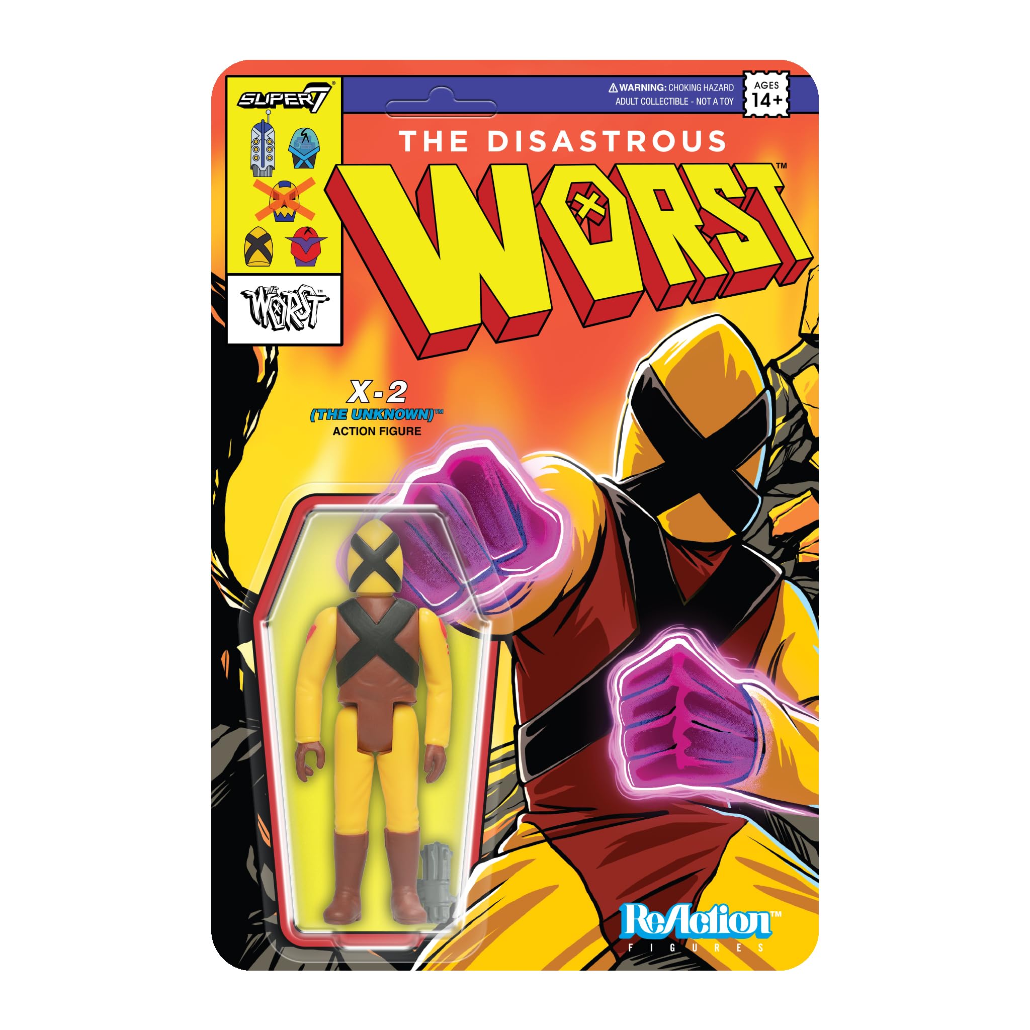Super7 The Worst X-2 (The Unknown) Mutant Team - 9,5 cm The Worst Action Figure with Accessory Collectibles and Retro Toys