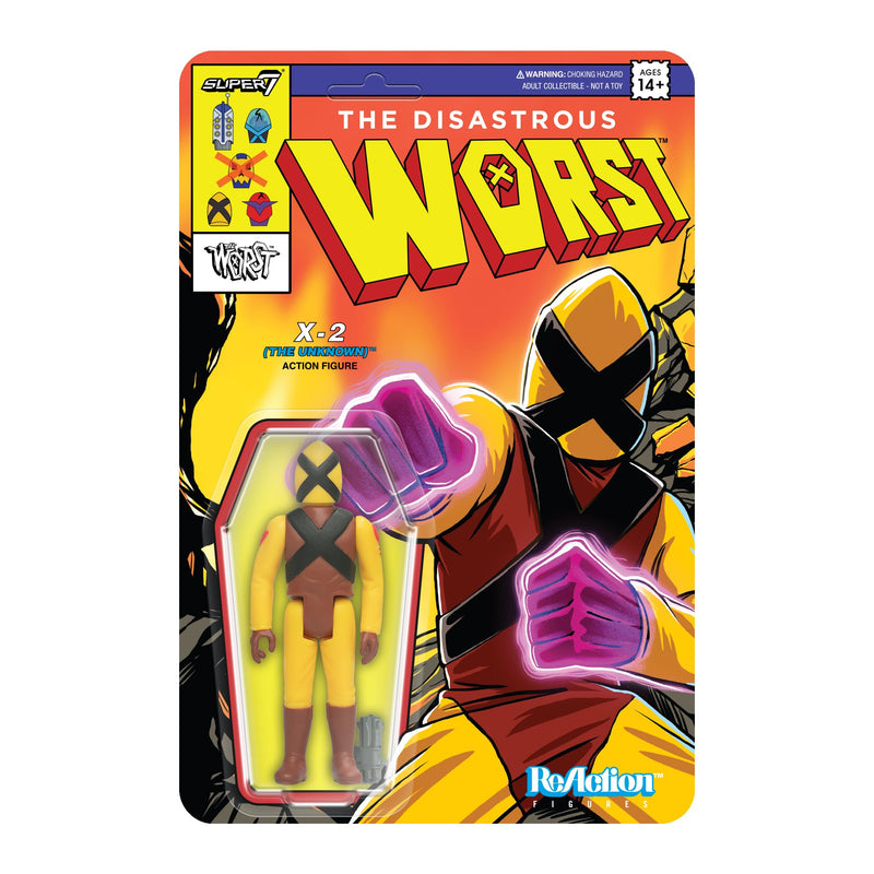 Super7 The Worst X-2 (The Unknown) Mutant Team - 9,5 cm The Worst Action Figure with Accessory Collectibles and Retro Toys