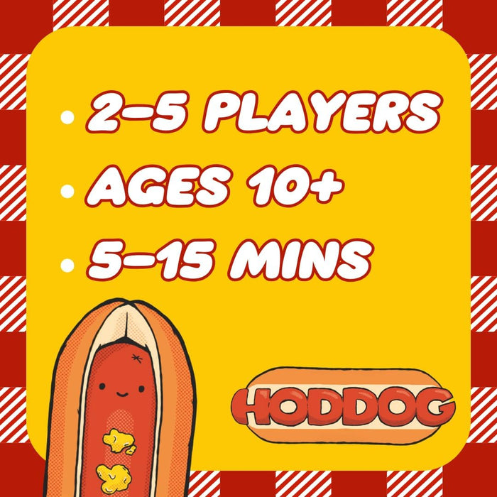 Joking Hazard Hoddog Kartenspiel - 82 Karten für Kinder & Erwachsene, Rennen um den längsten Hoddog mit Spaß & Strategie, inklusive Ketchup Splat Karten & Regelbuch
