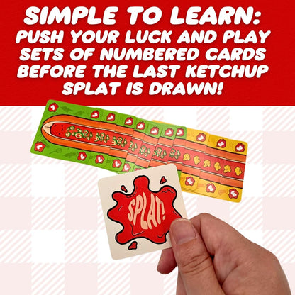 Joking Hazard Hoddog Kartenspiel - 82 Karten für Kinder & Erwachsene, Rennen um den längsten Hoddog mit Spaß & Strategie, inklusive Ketchup Splat Karten & Regelbuch
