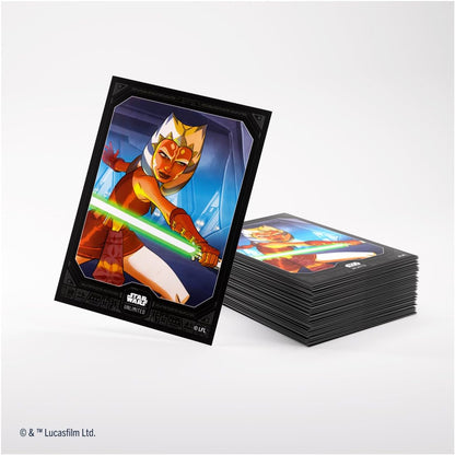 Gamegenic Wars Art Sleeves Ahsoka Tano | Pack de 60 Ilustradas con Diseño Oficial y 1 Funda Transparente | Optimizado para Star Was Unlimited y Otros LCGs y TCGs, Multicolor (Asmodee GGS15059ML