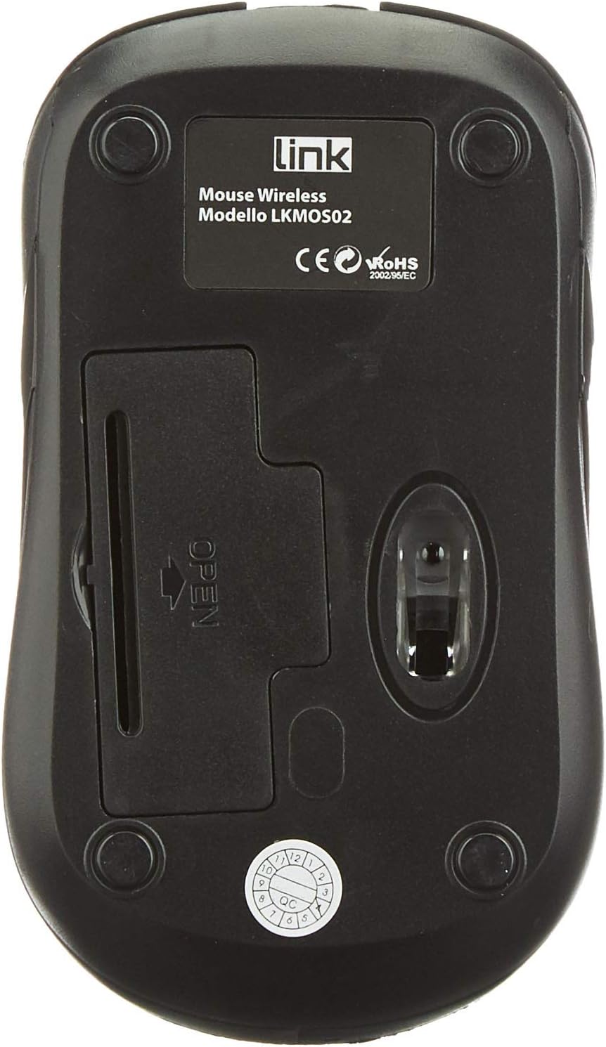 LINK, MOUSE WIRELESS 3 TASTI NERO RICEVITORE USB 1000 DPI
