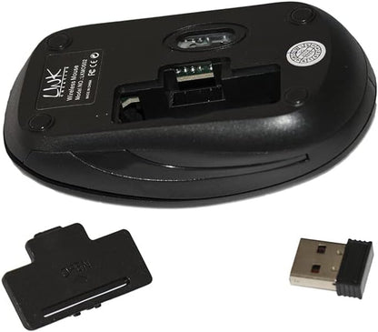 LINK, MOUSE WIRELESS 3 TASTI NERO RICEVITORE USB 1000 DPI