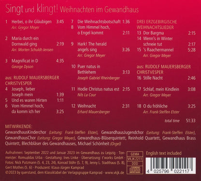 Singt Und Klingt!: Weihnachten Im Gewandhaus