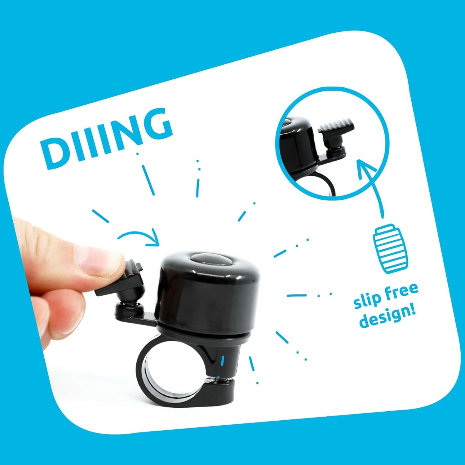 Fietsbellen voor volwassenen en kinderen - Links/rechts monteerbare fietsbel - montage op stuur - Mountainbikes, BMX, steps, driewielers en meer - Luid bel geluid voor maximale opmerking (Zwart