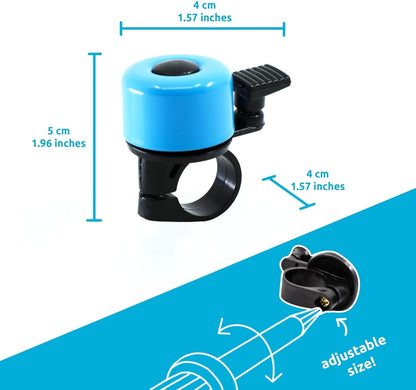 Crazy Safety Black Bicycle Bell Children | Weatherproof bicycle bell loud for cycling and balance bike Easy handling | Right or left handed | Bicycle Bell for Children