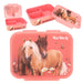 Depesche Miss Melody Flowers 12895 Lunch Box in Dusky Pink with Horse Motif and Flowers, Lunch Box with 3 Compartments and Transparent Lid