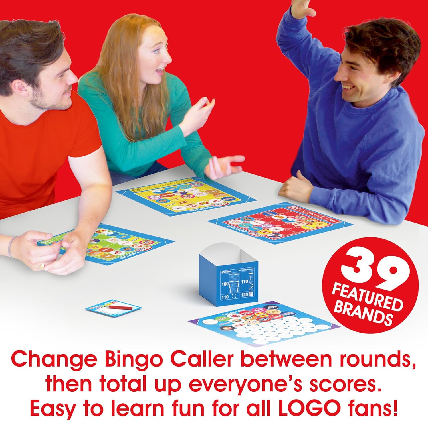 Drumond Park Logo Bingo Game - The Classic Logo Game of Brands You Know and Love in Bingo Format - 2-4 Player Family Games for Kids and Adults, Suitable for Ages 12 Years Old Plus