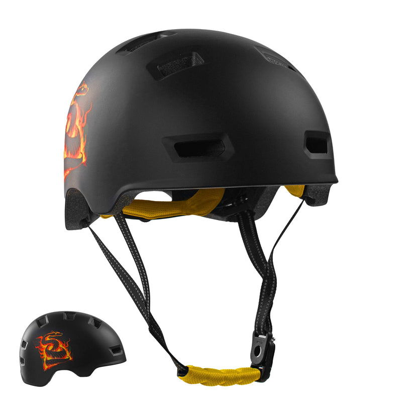Crazy Safety - Orange Snake Bicycle And Skater Helmet - Orange - L (57-61Cm)