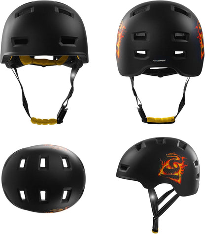 Crazy Safety - Orange Snake Bicycle And Skater Helmet - Orange - L (57-61Cm)